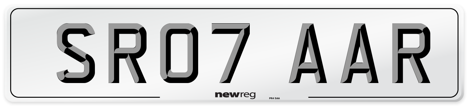 SR07 AAR Number Plate from New Reg